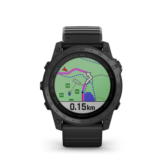 Garmin Tactix 7 med svart silikonarmband