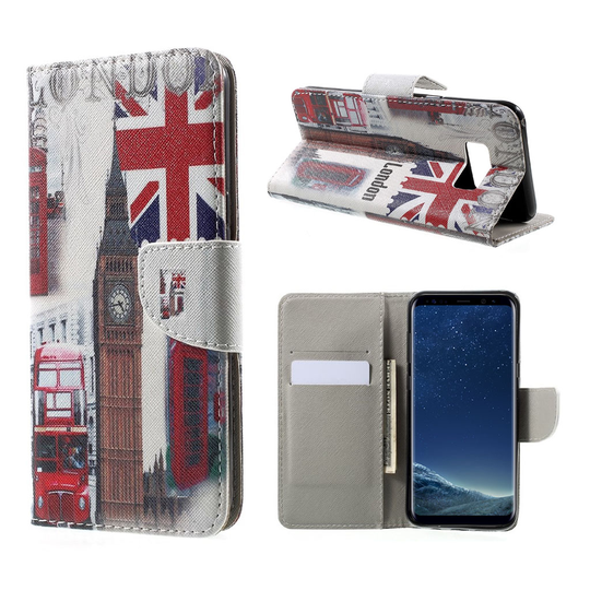 Samsung Galaxy S8+ mönster läderfodral - London