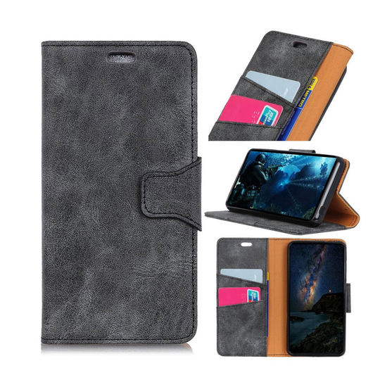 Asus ZenFone Max (M2) plånboksfodral i läder med vintagestil - grå