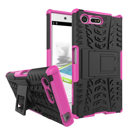 Sony Xperia X Compact Hybird skal med kickstand - Rosa