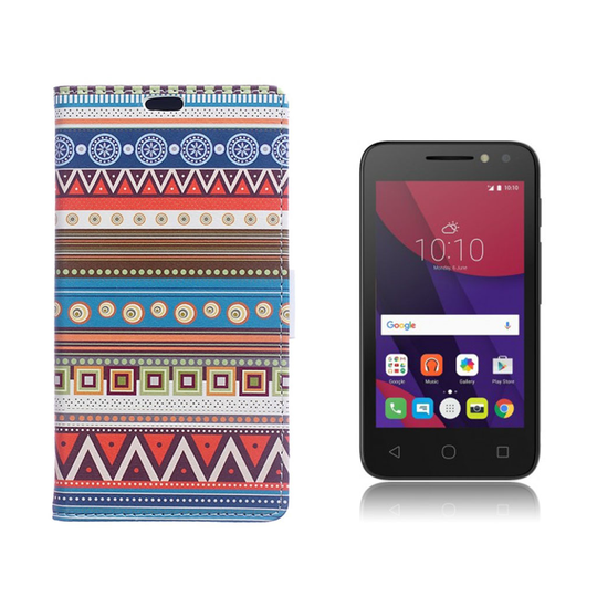 Alcatel OneTouch Pixi 4 (4) läderfodral - Geometriskt mönster