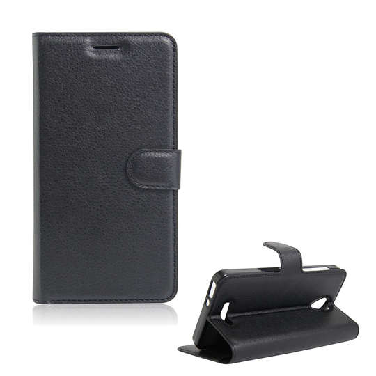 Mankell Alcatel Pop 4 Lychee Textur Fodral - Svart