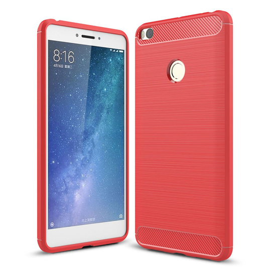 Xiaomi Mi Max 2 Karbon fiber skal - Röd