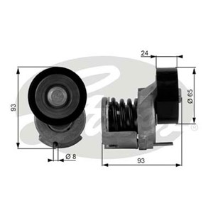 Spännrulle, flerspårsrem, AUDI,SEAT,SKODA,VW, 03C 145 299 Q, 03C145299C, 03C145299Q, 1J0145299, 6RF145299C