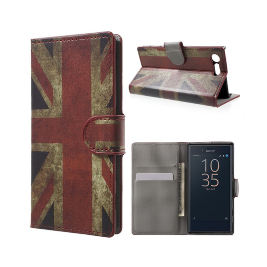 Sony Xperia X Compact läderfodral - UK flagga