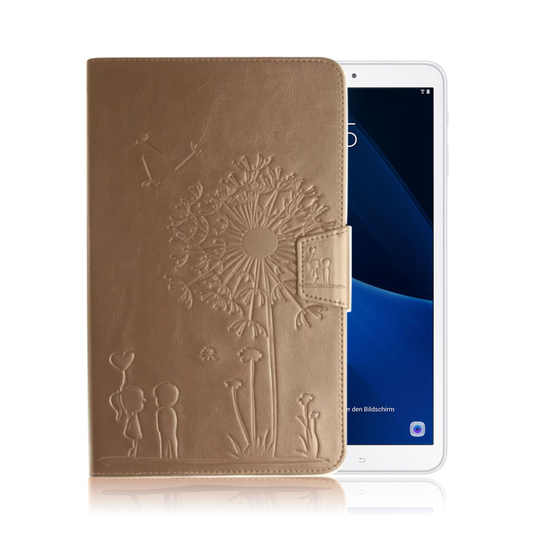 Samsung Galaxy Tab A 10.1 (2016) maskros läderfodral - Guld