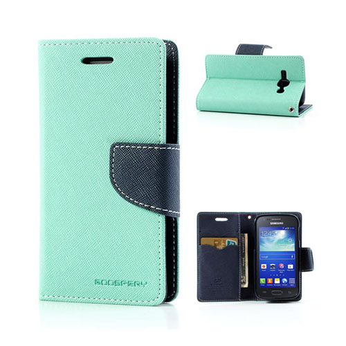 Mercury (Turkos / Mörkblå) Samsung Galaxy Ace 3 Flip-Fodral