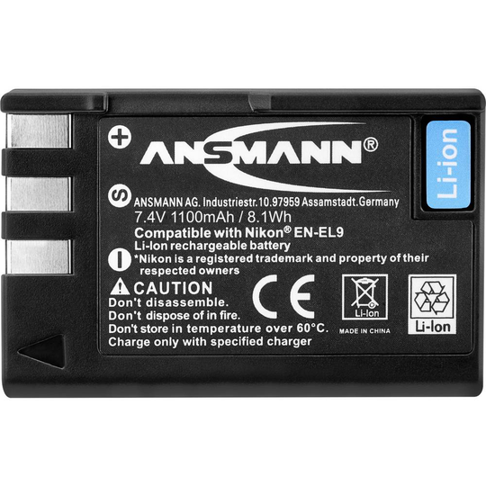 Ansmann EN-EL9 Kamerabatteri Ersättning originalbatteri EN-EL9 7.4 V 1100 mAh