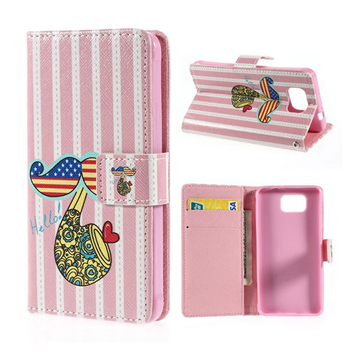 Moberg (USA Flagga Mustash) Samsung Galaxy Alpha Flip-Fodral