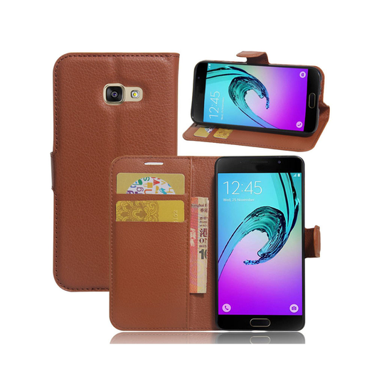 Samsung Galaxy A3 (2017) litchi läderfodral - Brun