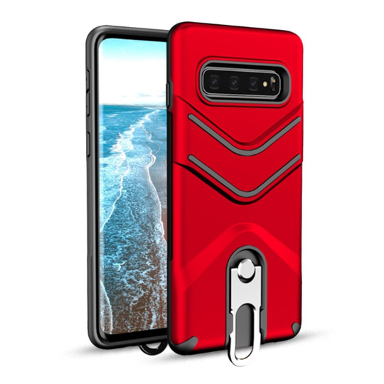 Samsung Galaxy S10 Plus Matt hybridfodral - Röd