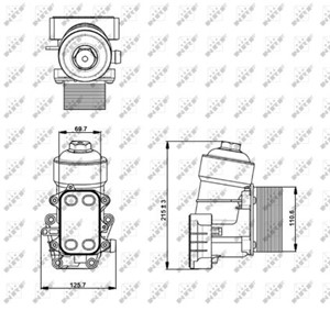 Oljekylare, motor, AUDI,SEAT,SKODA,VW, 03L115389B, 03L115389C, 03L115389G, 03L115389H, 03L117021B, 03L117021C, 50545487, 7L0 411 313 H