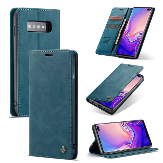 CASEME Samsung Galaxy S10 Plus plånboksfodral med magnetstängning - blå