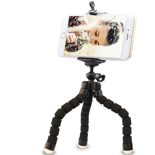 Tripod till smartphones med flexibla/ böjbara ben - Svart