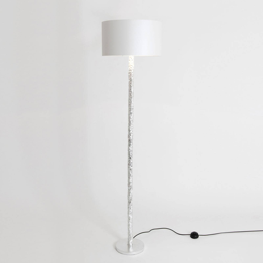 Golvlampa Cancelliere Rotonda siden vit/silver