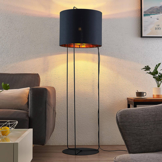 Lindby Kesta tyg-golvlampa, stomme 3 stänger