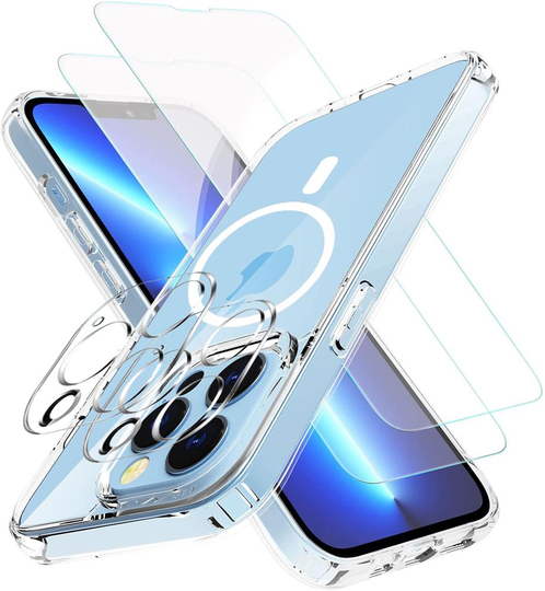 iPhone 13 Pro [5-PACK] 1 X MagSafe Skal - 2 X Linsskydd - 2 X Härdat Glas