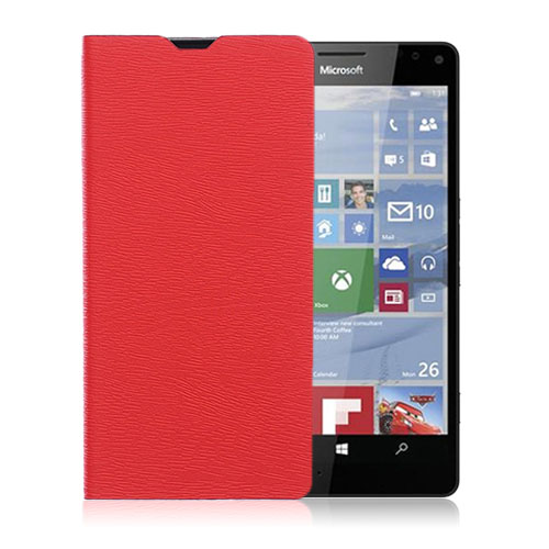 Amdrup Microsoft Lumia 950 Leather Case With Stand - Röd