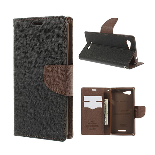 Mercury (Svart / Brun) Sony Xperia E3 Fodral