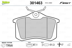 Bromsbeläggsats, Bakaxel, Framaxel, AUDI,CITROËN,DS,FIAT,FORD,LANCIA,PEUGEOT,RENAULT,SEAT,SKODA,VW, 1001096, 10030811, 1027640, 1115107,