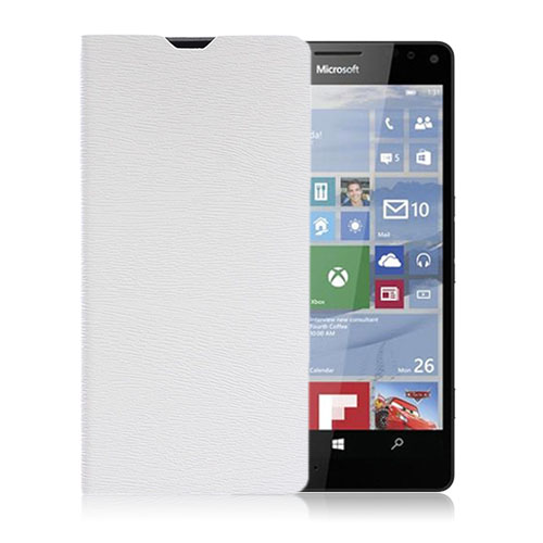 Amdrup Microsoft Lumia 950 Leather Case With Stand - Vit