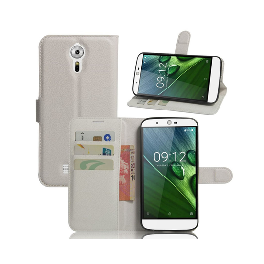 Acer Liquid Zest Plus läderfodral med litchi textur - Vit