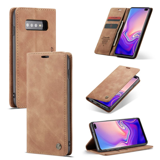 CASEME Samsung Galaxy S10 Plus plånboksfodral med magnetstängning - brun