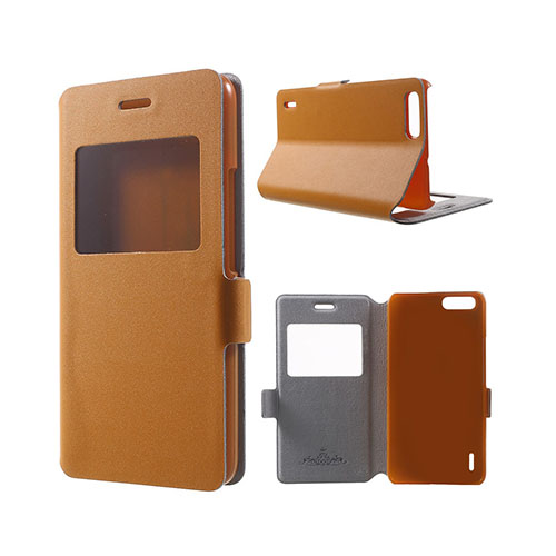 Bellman Huawei Honor 6 Plus ÄKTA Läder Stativ Fodral - Orange