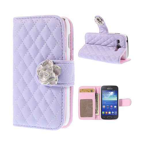 Camellia (Lila) Samsung Galaxy Ace 3 Flip-Fodral