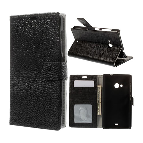 Cowhide Microsoft Lumia 535 Flip Fodral - Svart