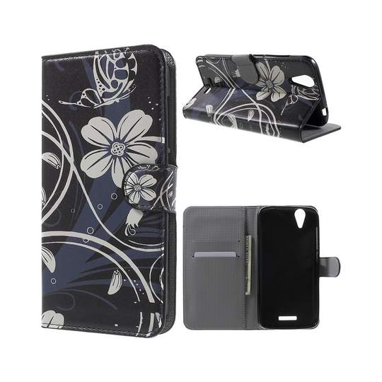 Acer Liquid Z630 läderfodral med kortfack - Eleganta blommor