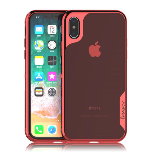 IPAKY iPhone X Genomskinligt skal - Röd