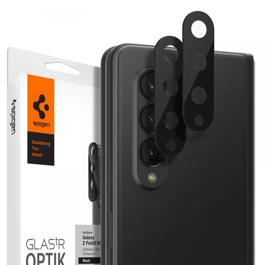 Spigen Optik.Tr linsskydd Härdat glas Galaxy Z Fold 3 - Svart