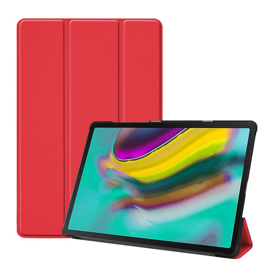 Samsung Galaxy Tab S5e vikfodral i konstläder - Röd