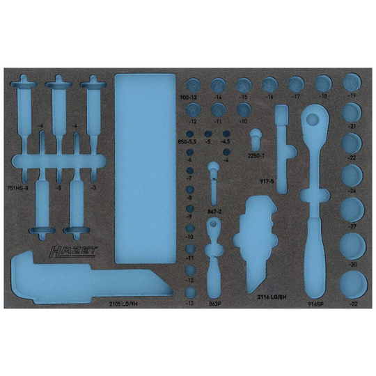 Hazet 163-466L 163-466L Skumgummiinlägg (L x B) 519 mm x 342 mm