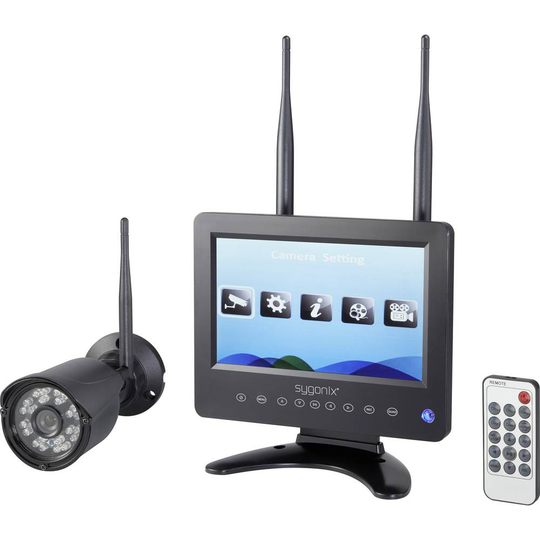 Sygonix SY-4548736 Radio-Övervakningskameraset4 kanalermed 1 kamera1280 x 720 pixel2.4 GHz