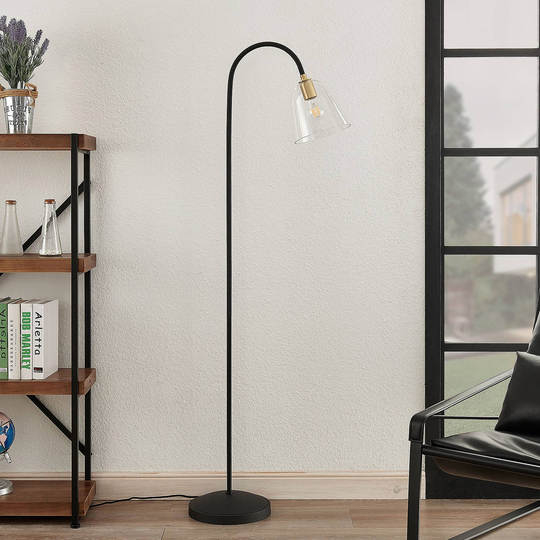 Lucande Anjita golvlampa, glasskärm