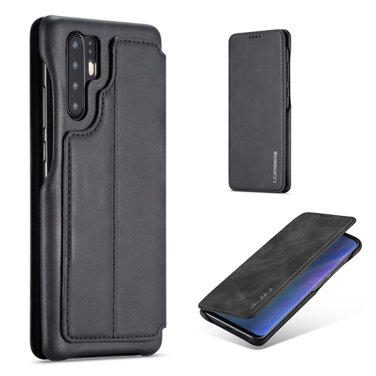 LC.IMEEKE Huawei P30 Pro Retro läderfodral - Svart