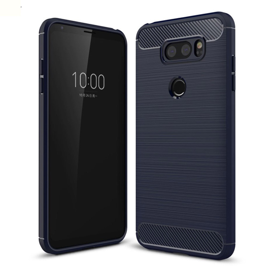 LG V30 Karbon fiber designat skal - Blå