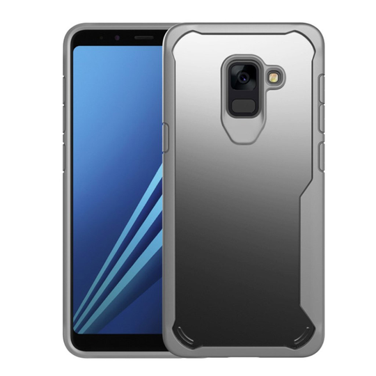 Samsung Galaxy A8 (2018) Genomskinligt skal med ram - Grå