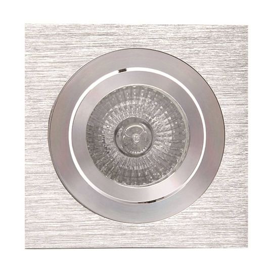 Inbyggnadslampa Básico, kantig, satinerad nickel