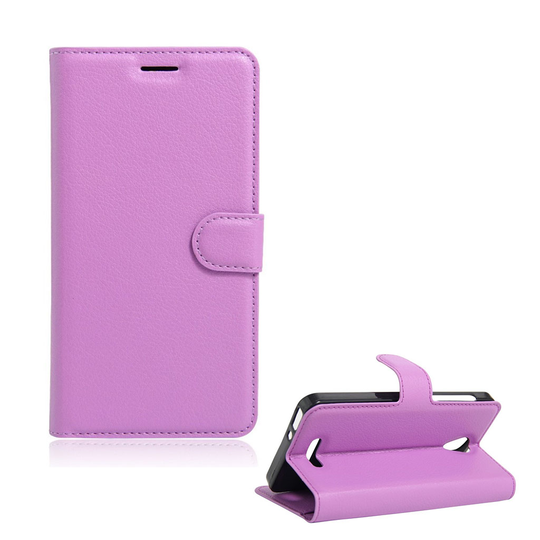 Mankell Alcatel Pop 4 Lychee Textur Fodral - Lila