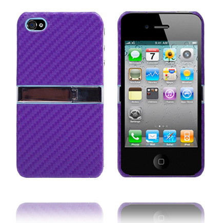 Carbon KickStand (Lila) iPhone 4 Skal
