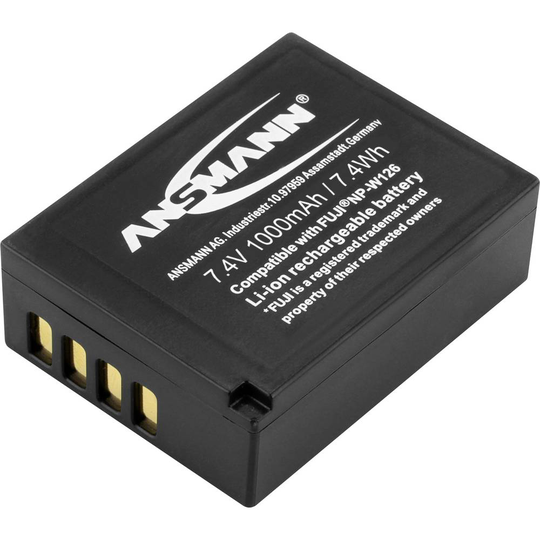 Ansmann NP-W126 Kamerabatteri Ersättning originalbatteri NP-W126 7.4 V 1000 mAh