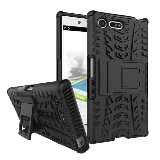 Sony Xperia X Compact Hybird skal med kickstand - Svart