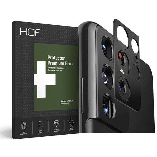 Hofi Metal Styling Kamera Linsskydd Galaxy S21 Ultra - Svart