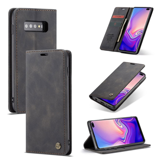 CASEME Samsung Galaxy S10 plånboksfodral med magnetstängning - svart