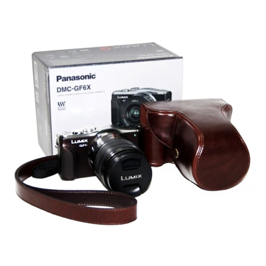 Panasonic GF6 with 14-42mm kameraskydd med bärrem PU läder avtagbar skyddande - Kaffebrun