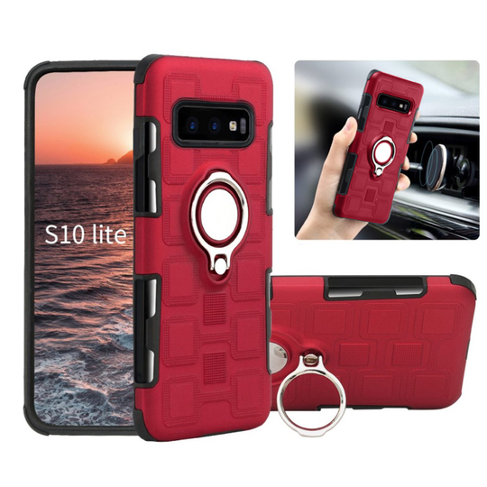 Samsung Galaxy S10e hybridskal med geometriskt mönster - röd