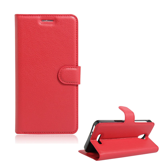 Mankell Alcatel Pop 4 Lychee Textur Fodral - Röd
